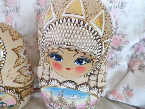 Vintage 14 Piece Russian Cathedral Nested Dolls Handmade Figurines  - Picture 14 of 24