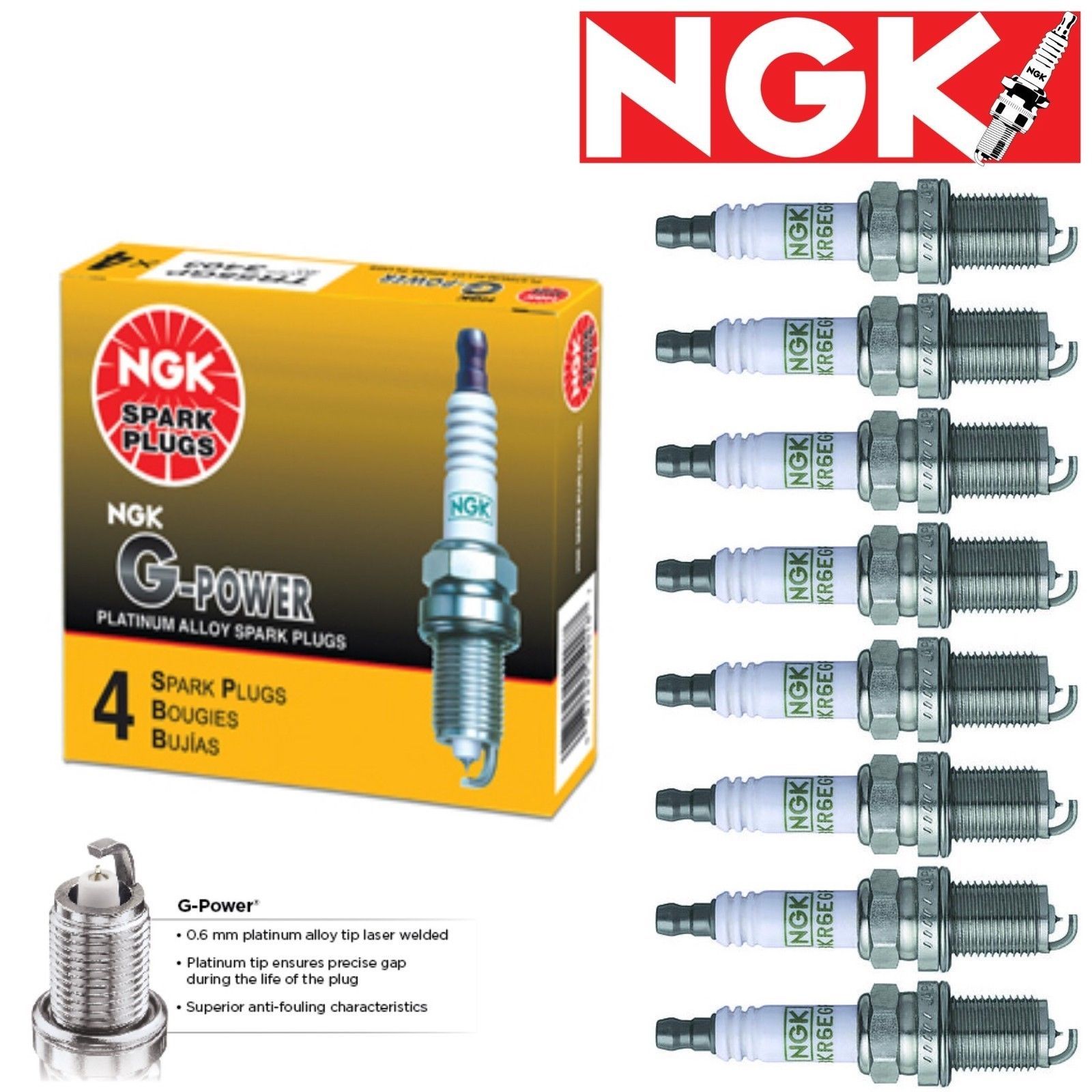8 pcs NGK G-Power Spark Plugs 1970-1972 Ford Custom 7.0L 5.8L V8 Kit Set x