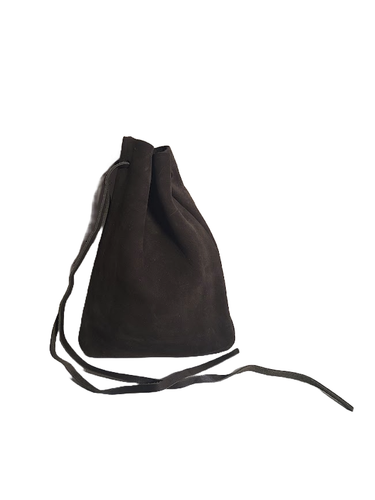 Schwarzes großes 100 % reines Leder Etui mit Kordelzug Spitze Schmuck Münze USA - Bild 4 von 4