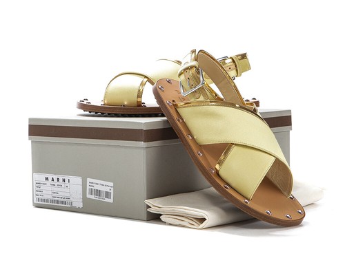 Marni (Samsy13G01 TV564 00Y04) Damen-Doppelkreuz-Sandalen regulärer Preis 950 $ - Bild 3 von 4