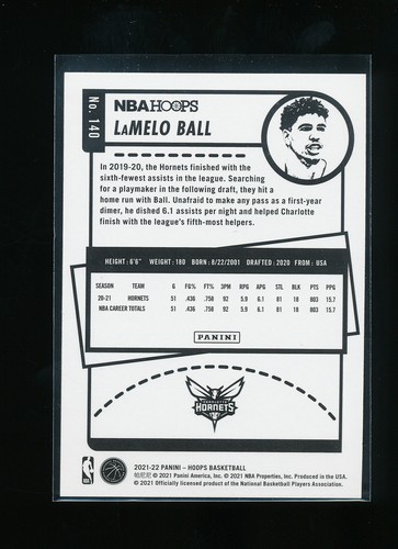 2021-22 Panini NBA Hoops Lamelo Ball - Bild 2 von 2