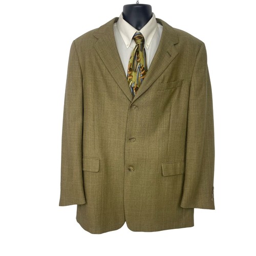 Vintage Hart Schaffner Marx Brown Sports Coat Jacket Windowpane Blazer Mens 46L - Picture 5 of 9