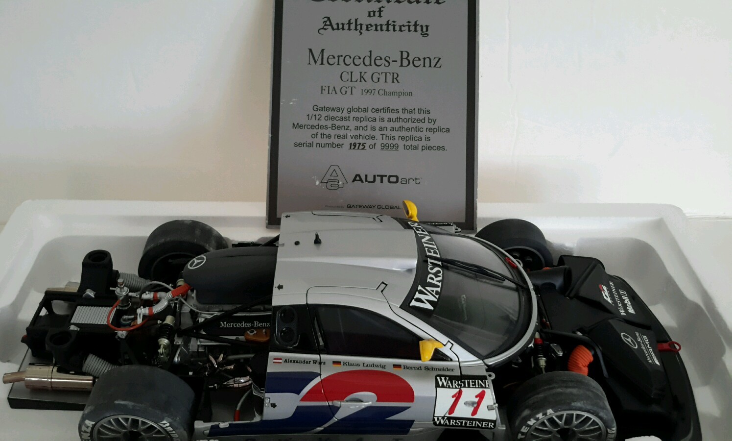 Mercedes Benz, CLK GTR, FIA GT, 2018 GTI campeón, réplica diecast Mercedes Benz, CLK GTR, FIA GT, 2018 GTI campeón, réplica diecast