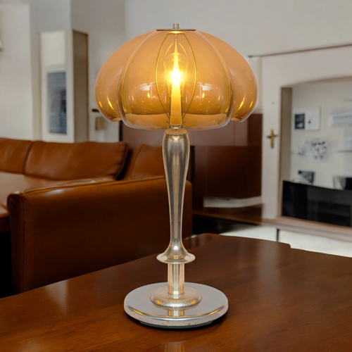 Sammlerstück Italienische Design Leuchte "LOTO AMBRA" mid century 80cm Lampe - Bild 22 von 24