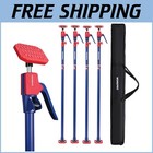 Heavy-Duty Telescopic Support Pole with Rotating Head for DIY Projects - 4-Pack