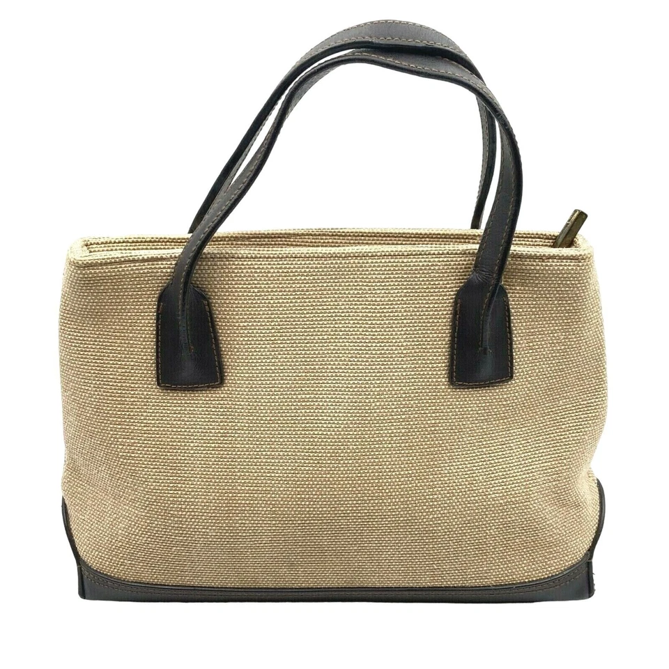 Bolsa de mão Stone Mountain linho bronzeado lona ombro acabamento couro marrom sintético - Imagem 4 de 4