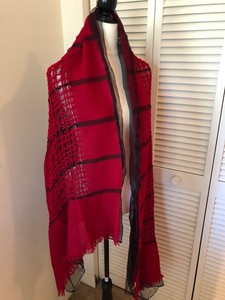 red dress with black shawl