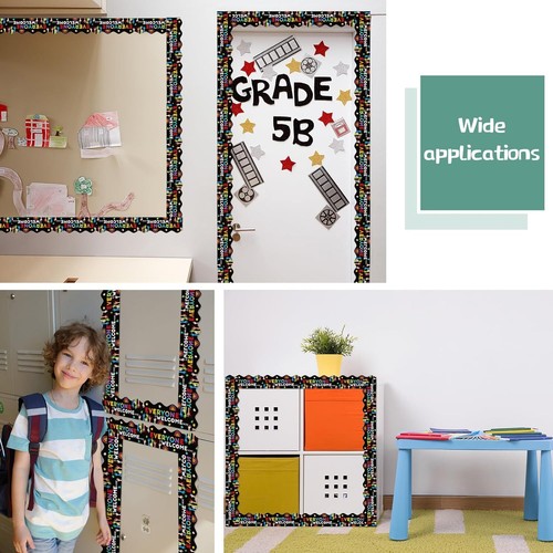 65.62 Ft Colorful Classroom Bulletin Board Border Boho Black - Picture 6 of 6
