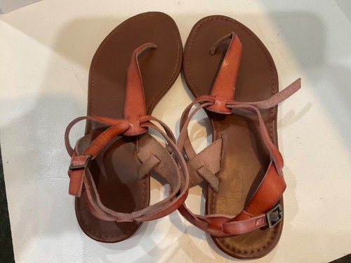 Sapphire Women's Shoes Size 8 Strappy Ankle flat  Sandals Brown LBK1 - Picture 7 of 7