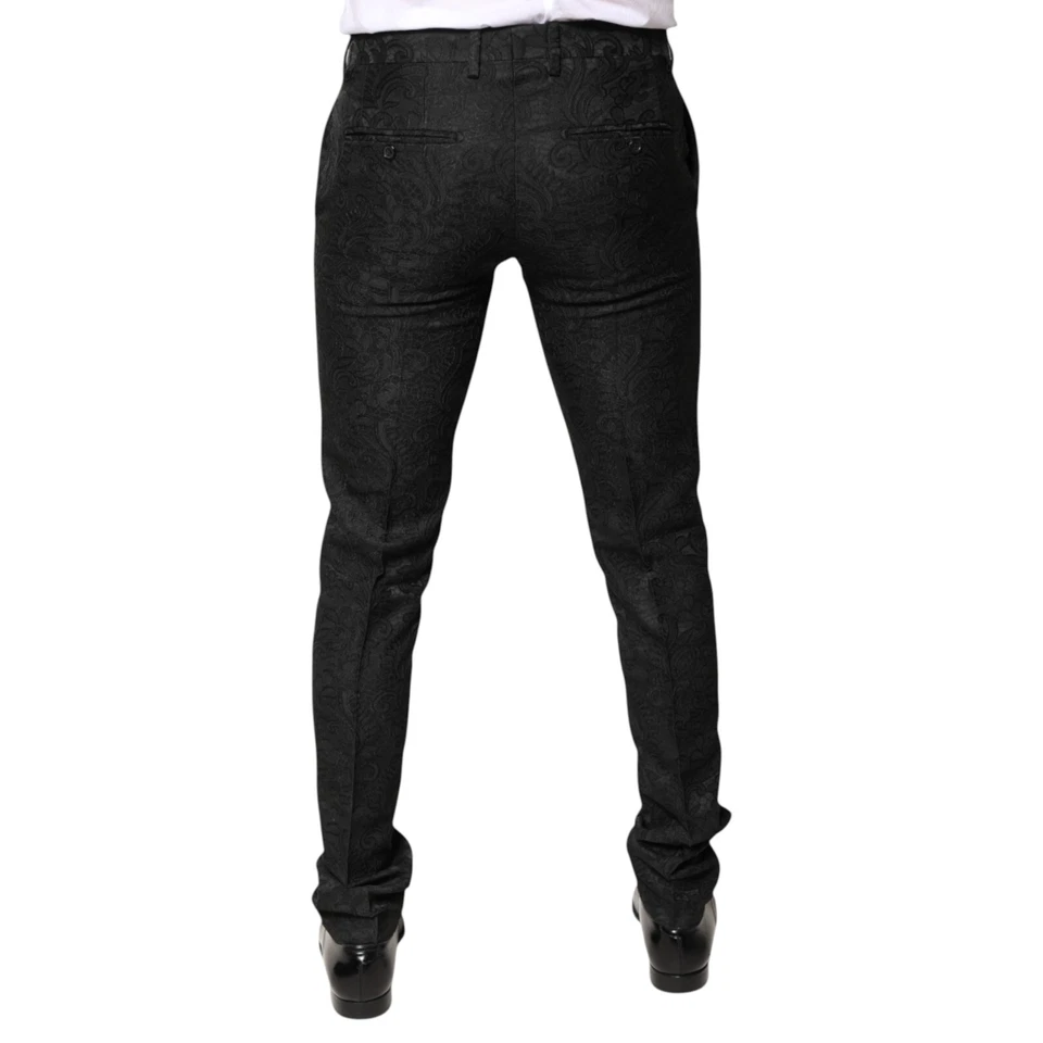 Vestido DOLCE & GABBANA Pantalones Negro Floral Jacquard Cintura Media IT46/W32/S 900usd Foto 2 de 4