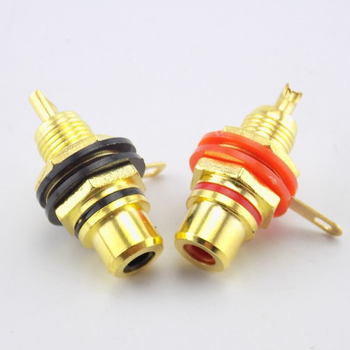2 piezas conector de enchufe hembra de audio RCA conector de montaje de panel de chasis adaptador enchufe de terminal - Imagen 7 de 7