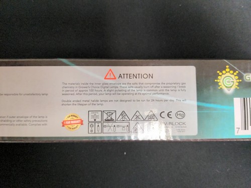 Grower's Choice Double End Grow Bulb Lamp 1000w de metal halide 4000k Day Light - Picture 7 of 8