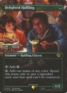 Delighted Halfling 3枚　喜ぶハーフリング　サージFOIL サージ・Foil】(774)□拡張アート□《喜ぶハーフリング