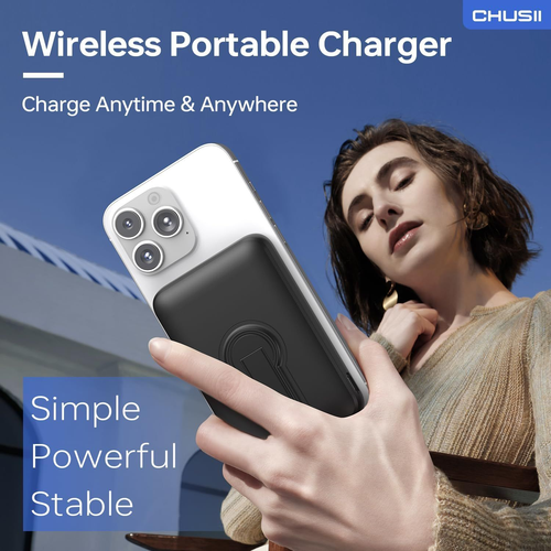 for Magsafe Portable Charger, 12000mAh Wireless Magnetic Power Bank Black - Picture 4 of 7