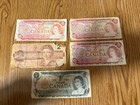 Old paper money Canadian Canada world currency 1970s and 1980s bank notes