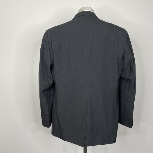 Geoffrey Beene Blazer Jacket Mens 44R Dark Gray Solid Polyester Two Buttons - Picture 5 of 9