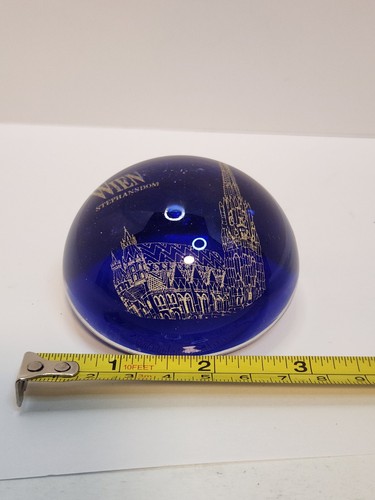 Paperweight, Glass, Blue, Wien Stephhouse - Picture 3 of 8