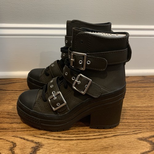 Converse Chuck 70 De Luxe Heel Leather & Buckles Women's Boots Size 6 - A12209C - Picture 3 of 7