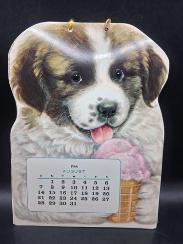 1966 Glossy Hallmark Original Paintings - Frieda Staake Dog Calender 100HC 136-5 - Picture 10 of 16