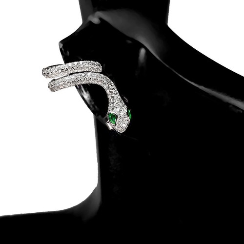 925 Sterling Silver Earrings Pear Simulated Cz 3x2mm Cobra Gemstone Jewelry