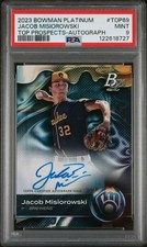2023 Bowman Platinum Jacob Misiorowski Top Prospects Auto PSA 9 #TOP-69
