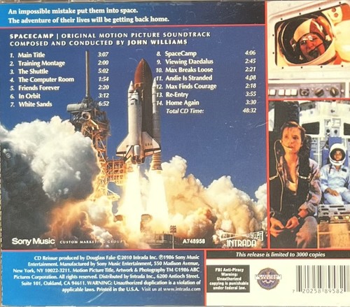 SpaceCamp SCORE CD/JOHN WILLUAMS/INTRADA LIMITED EDITION OF 3000-OOP/BRAND NEW! - Picture 2 of 2
