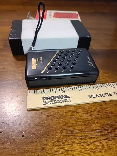 Vintage 1980er Sunny Japan schwarz AM Taschenradio SX100 mit Originalkarton LESEN - Bild 10 von 12