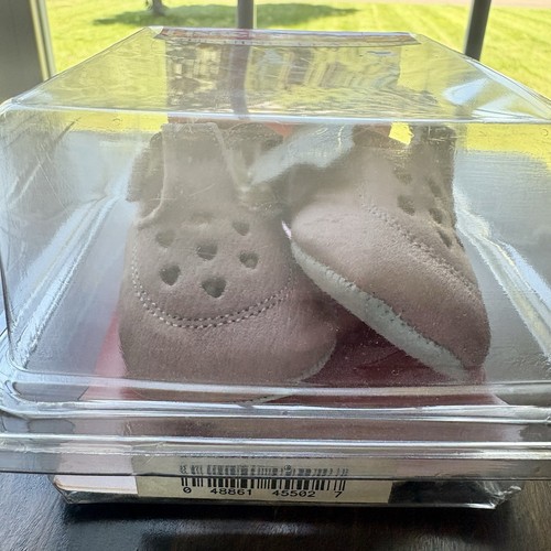 Scarpe bambino Fisher Price pelle cuori rosa vintage 1989 nuove con scatola taglia 2 - Foto 4 di 6