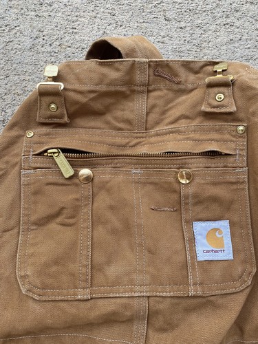 Carhartt Insulated Bib Overalls Mens 44x34 Brown R41 BRN Quilt Lined Workwear - Picture 6 of 19