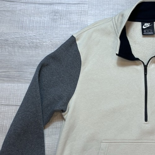 Nike Men's 2XL Tech Fleece Sweater Beige Gray Pullover Half Zip Sweatshirt - Picture 6 of 8