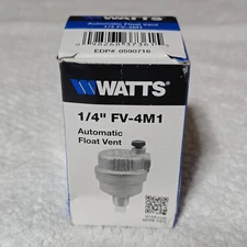 Watts FV-4M1 Automatic Air Vent Valve 1/4 Inch Brass Hydronic Heating Vent New