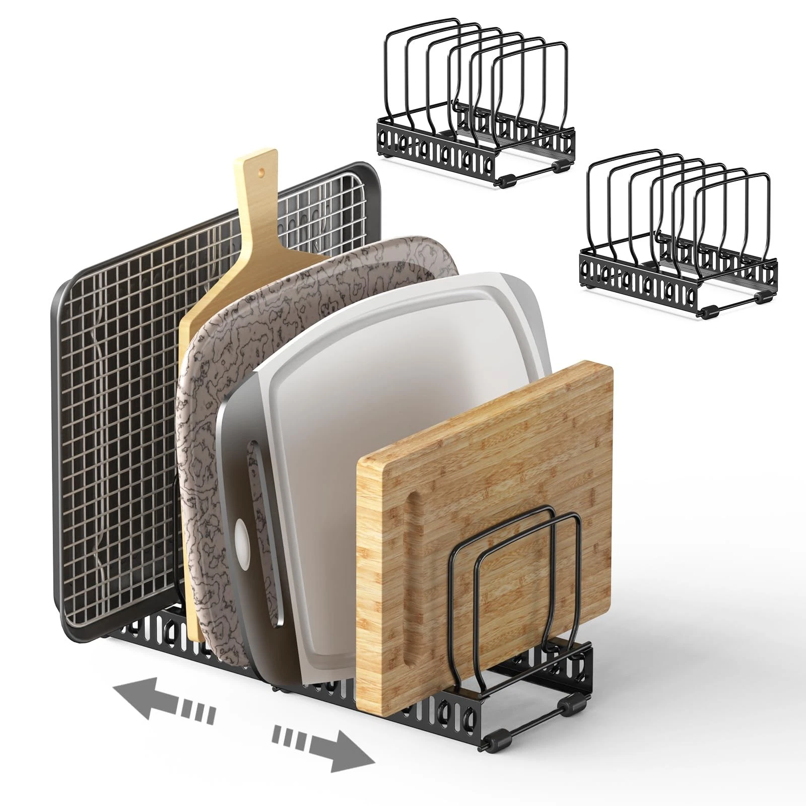 2PACK Cutting Board Organizer, Adjustable Divider Cutting Board Holder with A...