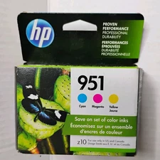 HP 951 Genuine OEM Color Ink Cartridges Cyan Magenta Yellow Unopened Box Exp '20