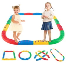 INFANS Kids Balance Beam Set 20 pcs, Montessori Obstacle Course Toddler Gymna...