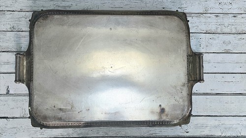 Huge Vintage Barker Ellis 26” Silverplate Serving Tray Closed Handle - Picture 11 of 14
