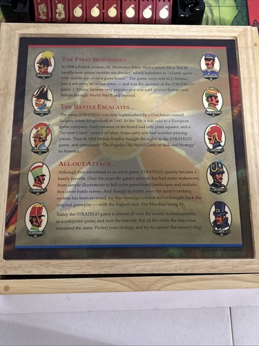 Hasbro-milton Bradley Nostalgia Games Series Stratego , wooden box 2002 Complete - Picture 5 of 5