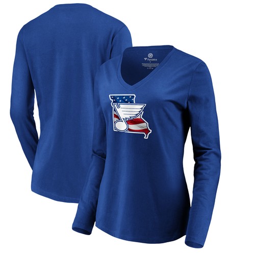 Women's Royal St. Louis Blues NHL Banner State Long Sleeve T-Shirt