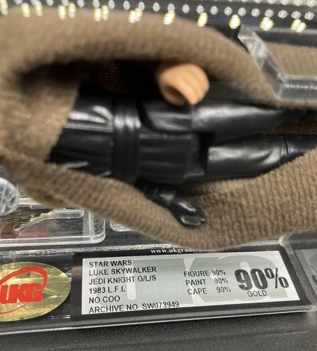 Vintage Star Wars Figura Luke Skywalker Jedi Cavaliere Sciabola Verde UKG 90% ORO!! - Foto 6 di 6