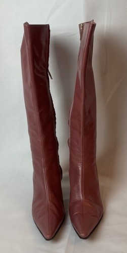 Sergio Rossi Mauve Pink Kitten Heel Pointed Toe Boots Women’s Sz EU 36.5 US 6.5 - Picture 3 of 13