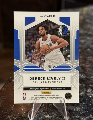 2024-25 Obsidian DERECK LIVELY II #/99 Electric ORANGE Volcanic AUTO Mavericks - Picture 2 of 2
