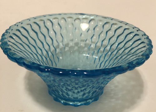 Lámpara de hadas vintage pagoda claro horizonte azul por Indiana Glass Co. juego de 2 piezas caja - Imagen 9 de 10