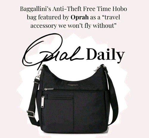 Nuevo Bolso Bandolera Baggallini Para Mujer Securtex Antirrobo Tiempo Libre Negro - Imagen 2 de 7