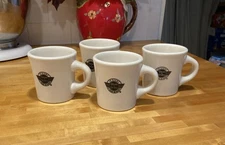 Set of 4 Vintage Steak n Shake Coffee Mugs Buffalo China 3 1/2" Tall Very Nice!