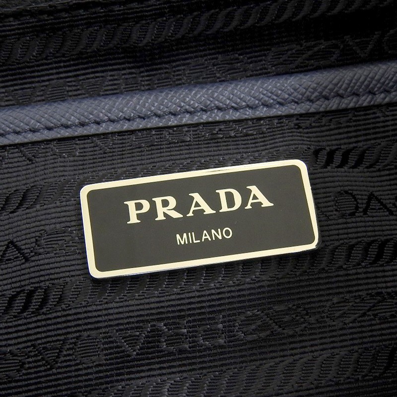 PRADA Backpack Rucksack Nylon Leather Navy 1BZ070 Used  OB2488 from japan thumbnail 6
