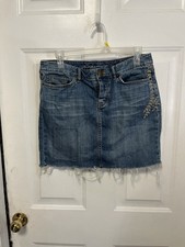 Vintage Eddie Bauer Size 4 Distressed Denim Mini Skirt