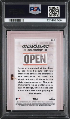 Bowman Hobby Stars 2025 #HS-1 JJ Wetherholt PSA 9 - Imagen 2 de 2