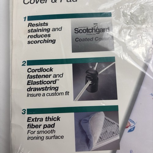 NOS FLORAL Seymour StainGuard Ironing Board Cover Pad Stain Scorch Resistant - Picture 3 of 7