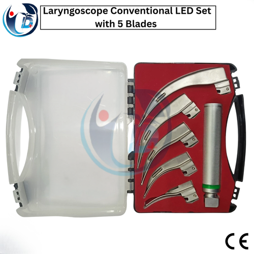 Laringoscopio Set LED Convenzionale con 5 Lame 0,1,2,3,4 e Manico Migliore Qualità - Foto 10 di 12