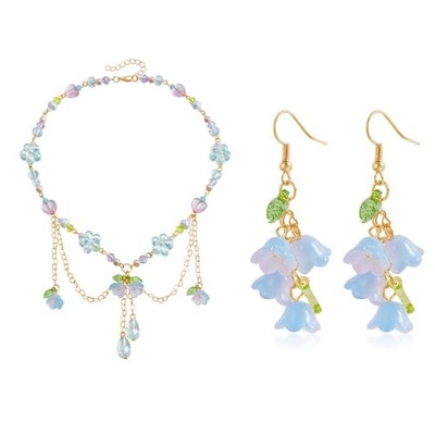Fashionable Flower Necklace/Earrings for Women Perfect for Daily Wear Parties