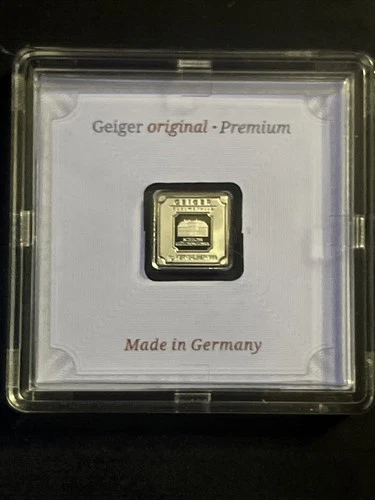 1g Geiger Edelmetalle Silver Bar .999 Fine Square Series In Original Assay